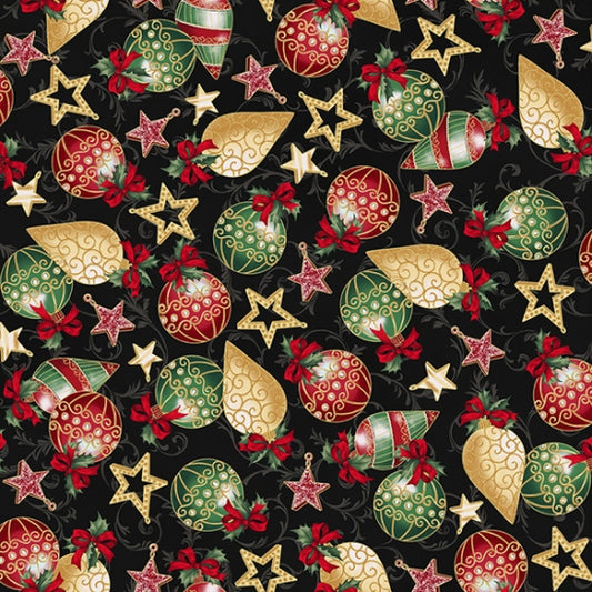 HOFFMAN FABRICS HOLIDAY ELEGANCE V7168-4G BLACK GOLD