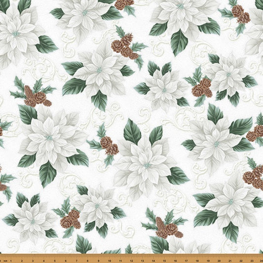 HOFFMAN FABRICS Christmas Splendor W7776-3S White Silver