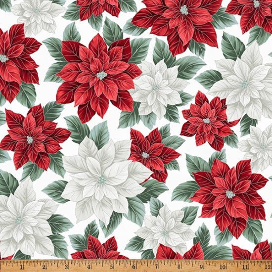 HOFFMAN FABRICS Christmas Splendor W7777-441S Winter Cherry Silver