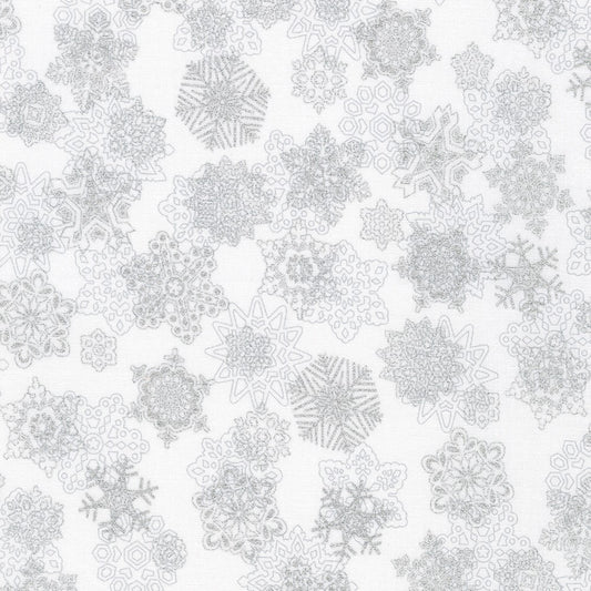 Robert Kaufman - Holiday Flourish Snow Flower SRKM-21603-88 Ice