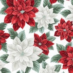 HOFFMAN FABRICS Christmas Splendor W7777-441S Winter Cherry Silver