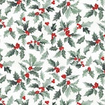 HOFFMAN FABRICS Christmas Splendor W7778-441S Winter Cherry Silver