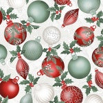 HOFFMAN FABRICS Christmas Splendor W7781-441S Winter Cherry Silver