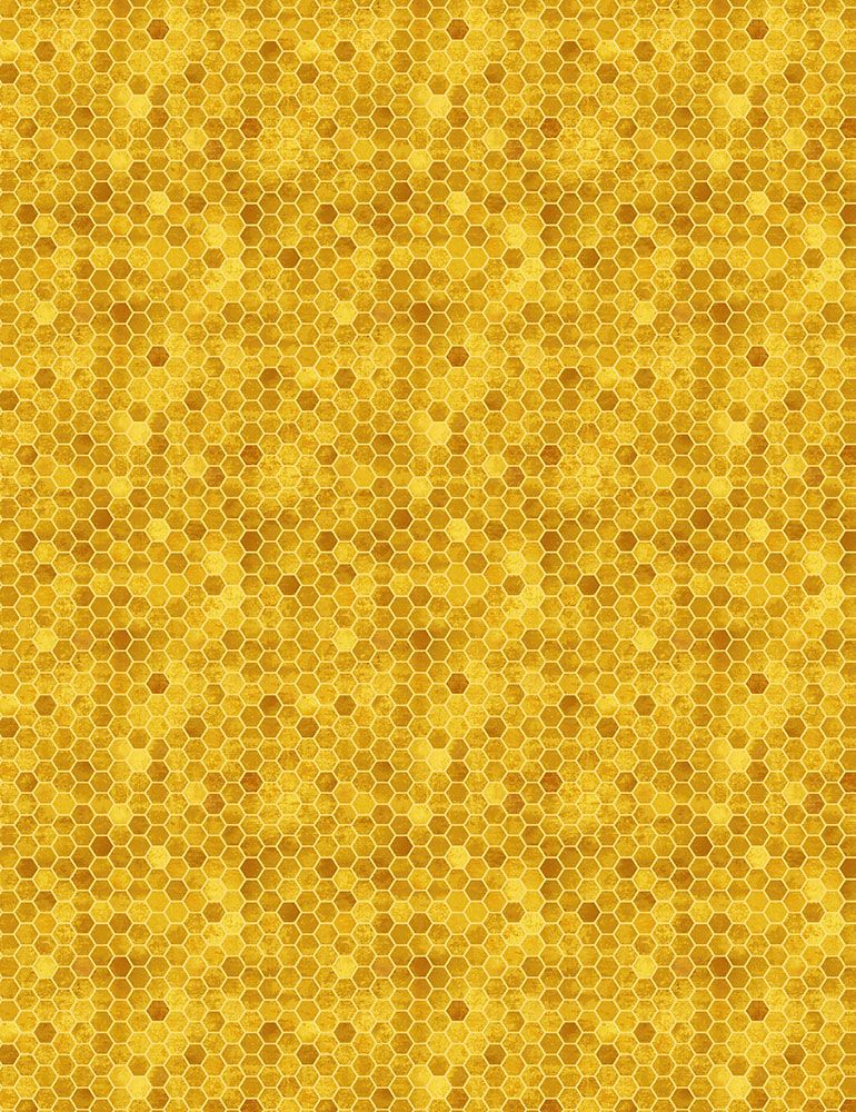 TIMELESS TREASURES - QUEEN BEE  TINY HONEYCOMB PATTERN HONEY - CD1359