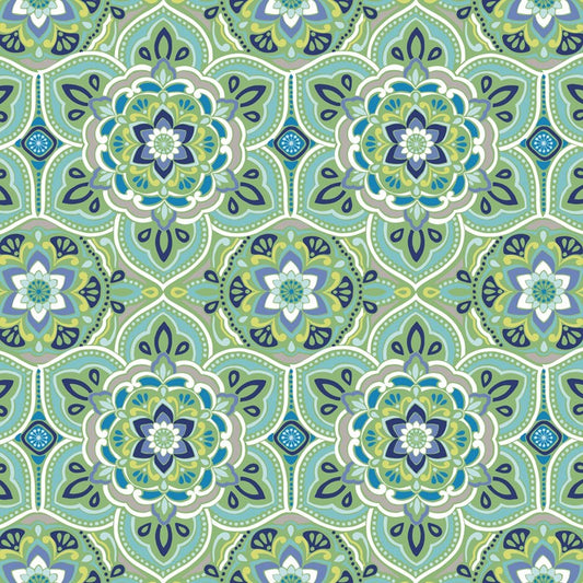 RICHLIN FABRICS KALEIDOSCOPE FP-7400 GREEN