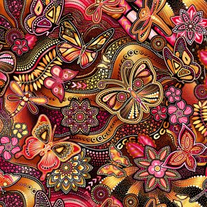 OASIS FABRICS PANNOTIA BUTTERFLY OA-595622 BROWN