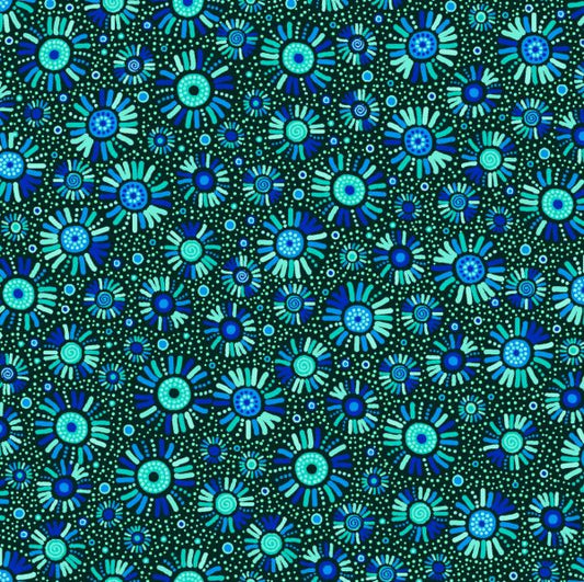 OASIS FABRICS PANNOTIA MUMS OA-595633 TEAL