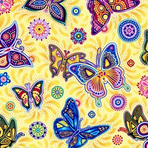 OASIS FABRICS PANNOTIA BUTTERFLY OA-595641 YELLOW