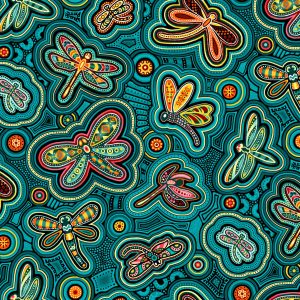 OASIS FABRICS PANNOTIA DRAGONFLIES OA-595653 TEAL