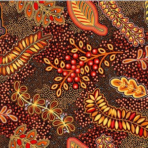 OASIS FABRICS PANNOTIA LEAVES OA-595672 BROWN