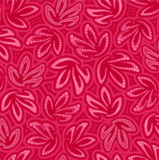 OASIS FABRICS PANNOTIA TONAL LEAVES OA-595682 RED