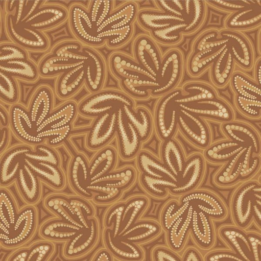 OASIS FABRICS PANNOTIA TONAL LEAVES OA-595683 TAN