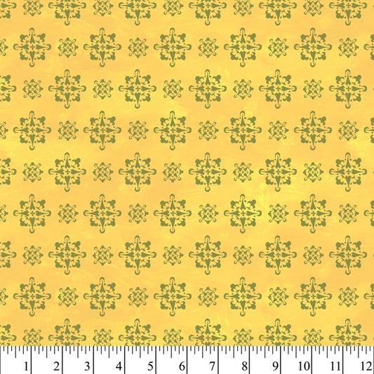 RICHLIN FABRICS SNOWFLAKE FP-7397 GREEN/GOLD